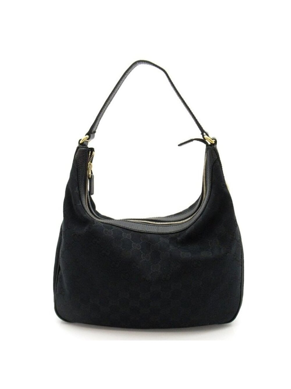 Gucci GG Canvas Leather Shoulder Bag Black